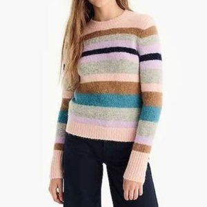 J. CREW Point Sur striped alpaca crewneck sweater